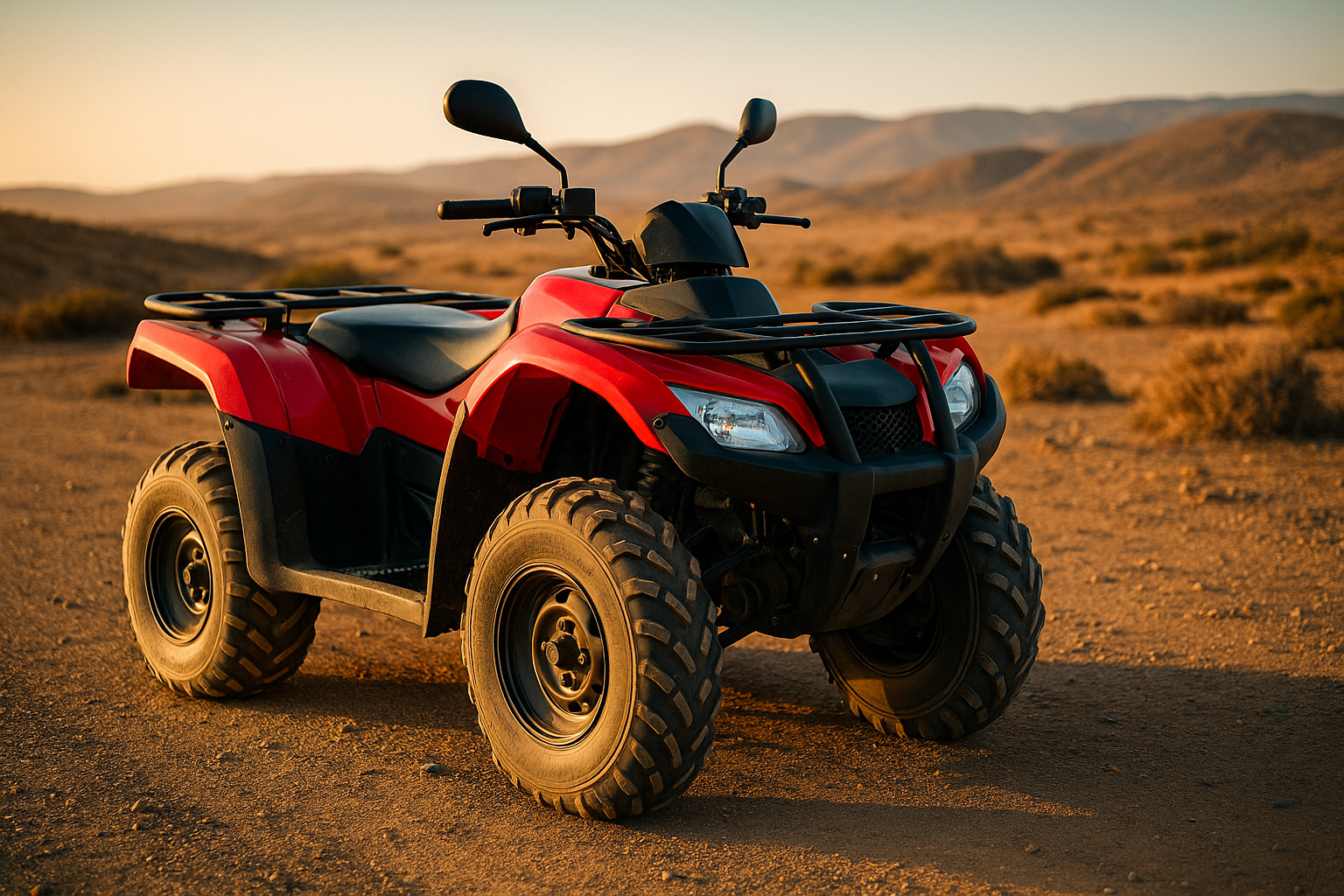 Quad bike in action in maspalomas